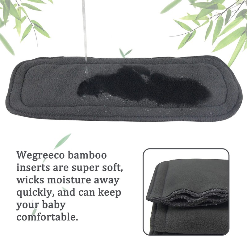 Wegreeco Reusable Soft 5 Layers 12 Pack Bamboo Charcoal Inserts