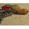 Stone Carved Chinese Feng Shui Key Chain Ring Frog Fish