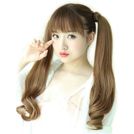 Bright Lara 4040-MR/M Ponytail Wig, Long Wig, One Touch Extension, Twin Tail