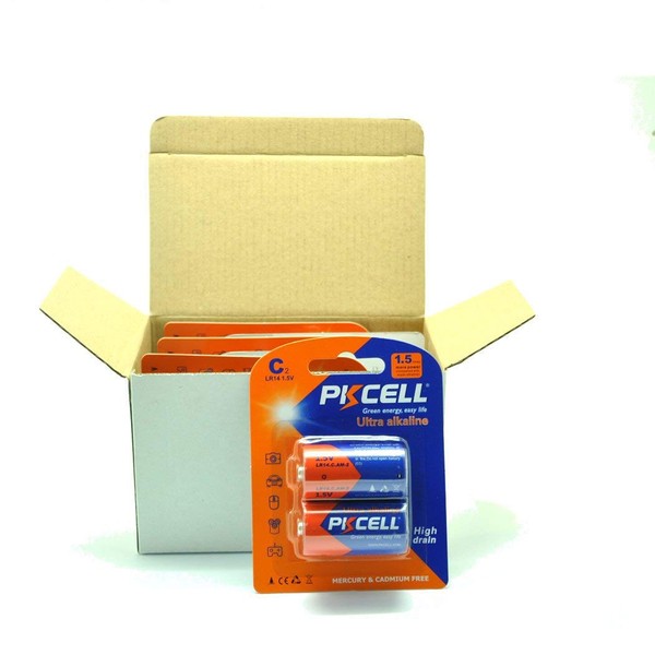 PKCELL C Cell Battery LR14 MN1400 E93 C AM-2 Alkaline Batteries (100pc(50card))