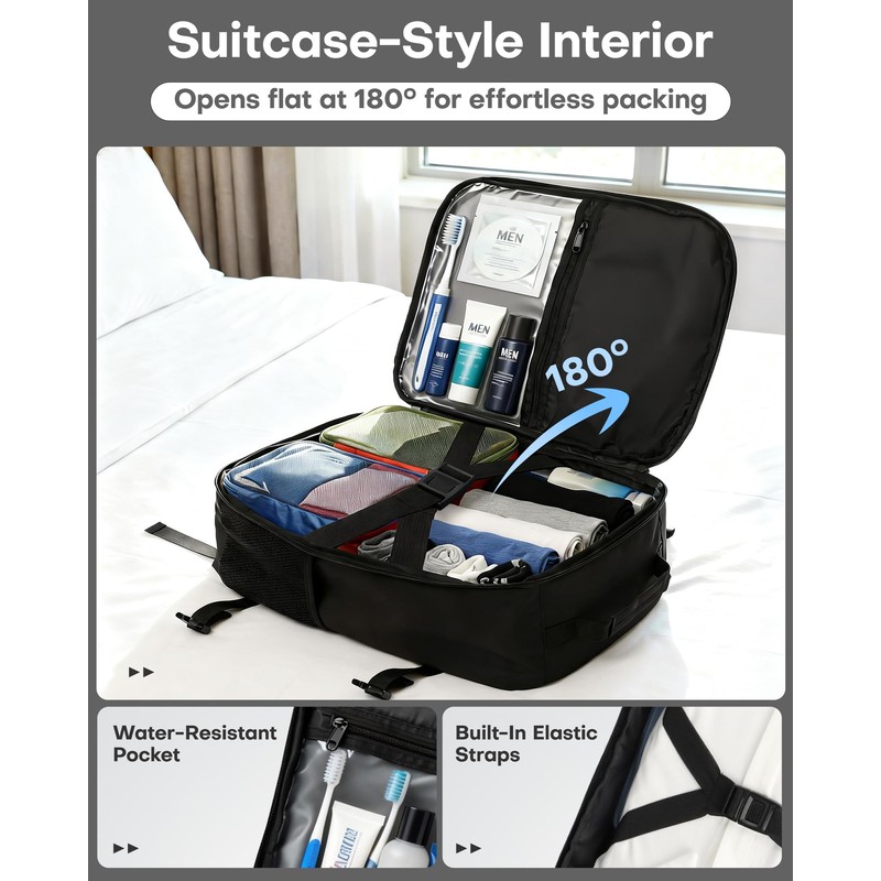 HOTOR Travel Backpack - TSA-Friendly Carry-On Backpack for Men &
