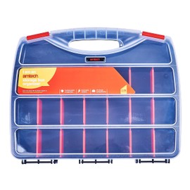 Amtech S6460 Storage Box, Screw Box Organiser for Hardware Assortment, 23 Compartments with Removable Dividers