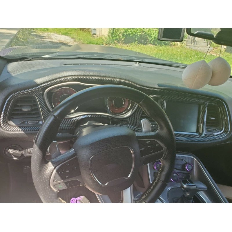 HECASA Center Console Dashboard Panel Compatible with 2015-UP Dodge Challenger