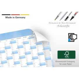 Terminal A0® Jahresplaner 2026 Abwischbar - Gerollt im Querformat XXL Wandkalender Groß Jahreskalender, Plakat Wandplaner Kalender in Poster-Größe (2026, 1 Stück)