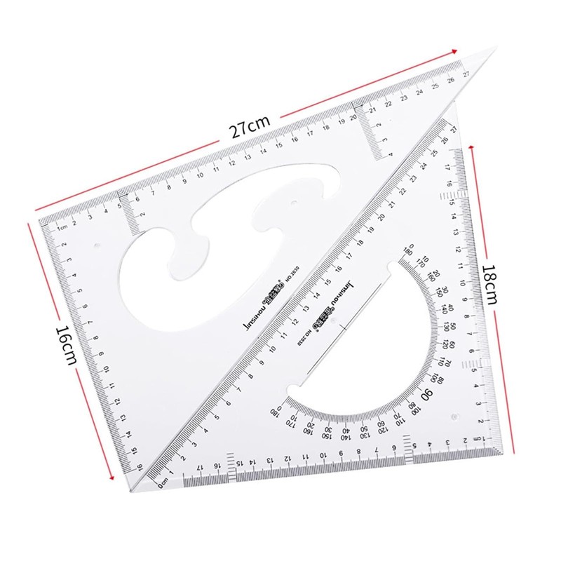 Triangular Ruler, 11.8 inches (30 cm), Drafting Set, Triangular Scale,