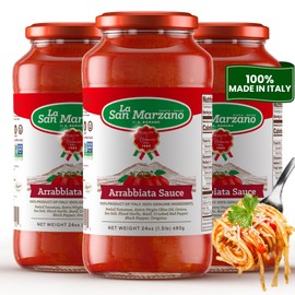 La San Marzano Arrabiata Sauce, 24 oz, Pasta Sauce Made in Italy, All Purpose Tomato Premium Quality, All Natural, Mediterranean Diet, Non GMO, Vegan, Gluten Free