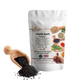 Nigella Seeds (Onion Seeds, Kalonji, Black Seeds, Nigella Sativa, Black Cumin, Black Caraway) Premium Quality by Spices&herbsuk - High in Protein, Potassium, Iron - Perfect for Curry and Breads- 250g