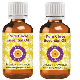 Deve Herbes Pure Clove Essential Oil (Syzygium aromaticum) Natural Therapeutic Grade Steam Distilled (Pack of Two) 100ml X 2 (6.76 oz)