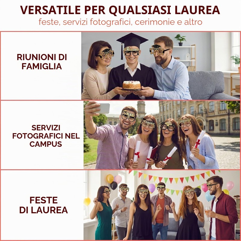 HAPZUR Occhiali Laurea 8 Pezzi - Gadget e Accessori Divertenti