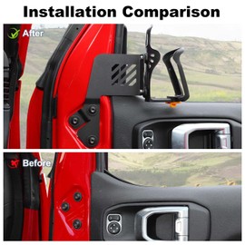 JWWY for Jeep JL Front Door Cup Holder Drink Holder on Passenger Right Side Beverage Rack for 2018-2026+ Jeep Wrangler JL JLU & Gladiator JT 4xe Interior Accessories Alloy