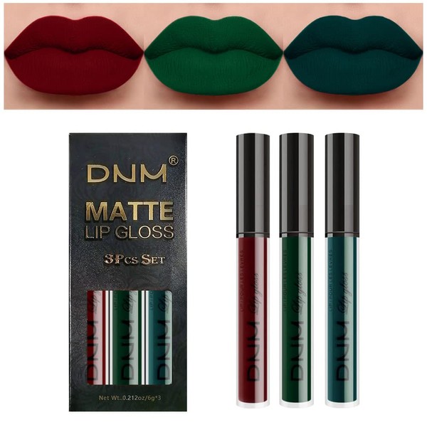 evpct 3Pcs Dark Color Colored Red Emerald Green Matte Liquid