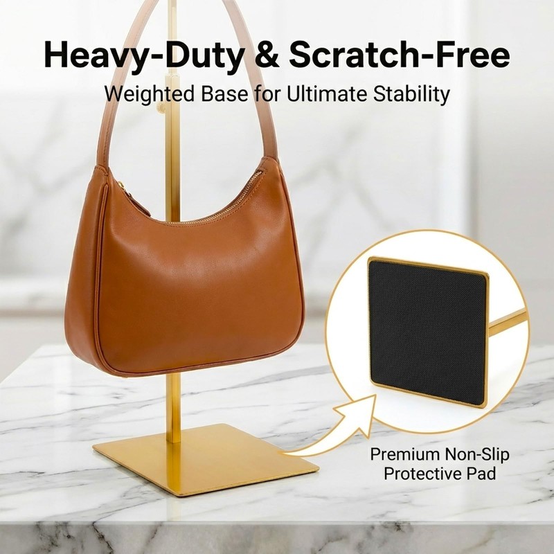 3 Pack Gold Purse Stand, Adjustable Handbag Display Stand with
