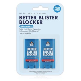 Dr. Frederick's Original Better Blister Blocker 25,5 g – Paquete de 2 varillas antirozaduras – Tamaño de bolsillo – Bálsamo para prevención de ampollas y alivio del dolor