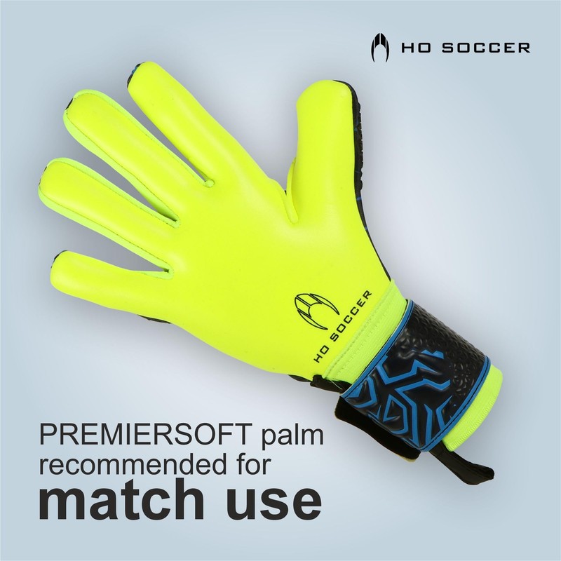 HO Soccer FIT Legend Torwarthandschuhe, Unisex, Erwachsene, Blau/Limette, Größe 10