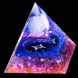 XIANNVXI Large Crystals Gemini Pyramid Gemstones Pyramids Zodiac Sign Crystal Stone Esoteric Spiritual Astrology Gifts 12 Constellation - Gemini