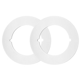 MHXZKHL Scar Plates for Door Knob, 2-1/8" Inner Diameter, 3-1/2" Outer Diameter, Round Steel Door Push Plate with Double-Sided Tape, Door Hole Reinforcement Plate for Filler Fixing Repair(2pcs,White)