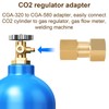 Brass CGA-320 to CGA-580 Gas Tank Adapter, CO2 to Argon