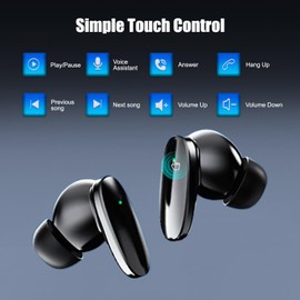 DAILINK Wireless Headphones, Bluetooth 5.2, HiFi Stereo, Natural Sound, Pocket Size Charging Case, Clear Calls, Wireless Touch Control for iOS/Android