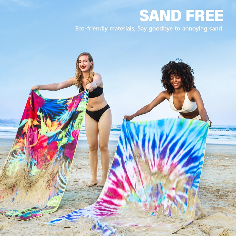 Winthome Beach Towel, Extra Large Microfibre Beach Towel for Adult,