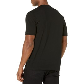 HUGO HUGO Mens Ribbed Crew Neck Regular Fit Center Logo T-Shirt, Raven Black, Large US