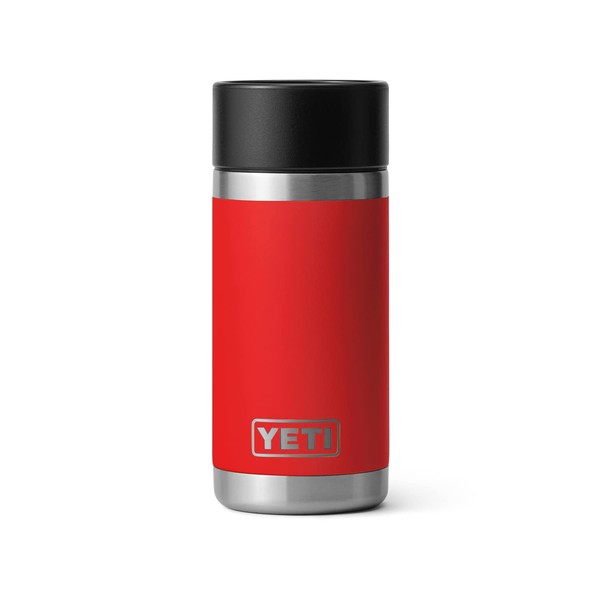 Yeti Rambler 12 oz Bottle, Stainless Steel, Vacuum Insulated, with Hot Shot Cap, Rescue Red