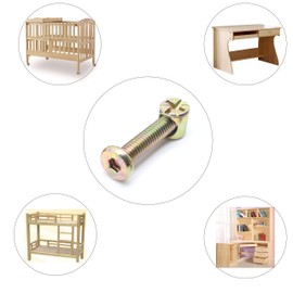 binifiMux 10-Pack M6-1.0 x 70mm Hex Socket Head Cap Crib Baby Bed Bolt and Barrel Nuts, Crib Screws