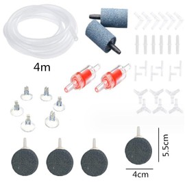 37 Pcs Aquarium Air Pump Accessories with 4M Standard Aquarium Air Hose,Connectors, Check Valves, Oxygen Stones,Air Stone Cylinder,Aquarium Suction Cup Clips
