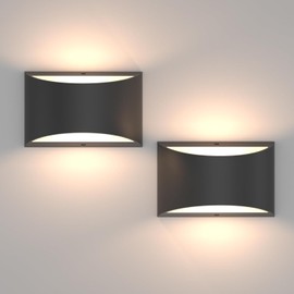 S SUNSBELL 3000K LED Modern Wall Sconces Set of Two,12w Up and Down Wall Mount Light, Indoor Wall Sconce for Bedroom Living Room Corner Hallway (Warm White)