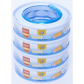 MOM'S AIDE - Nappy Feeder Refill Only Compatible with Simplee Sangenic (4 Refills), Incompatible with Foppapedretti Pig, All Angelcare, Sangenic Tec, Twist & Click