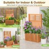 HAPPYGRILL Raised Garden Bed, Wooden Planter w/Trellis & Privacy Screen