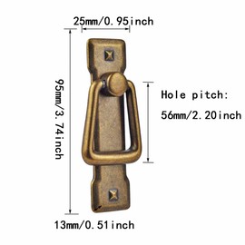 Farmhouse Cabinet Pulls 2 Pack - Vintage Bronze Drawer Handles with Backplate, Rustic Cabinet Pulls for Kitchen Cabinets Dresser Drawers (Bronze)