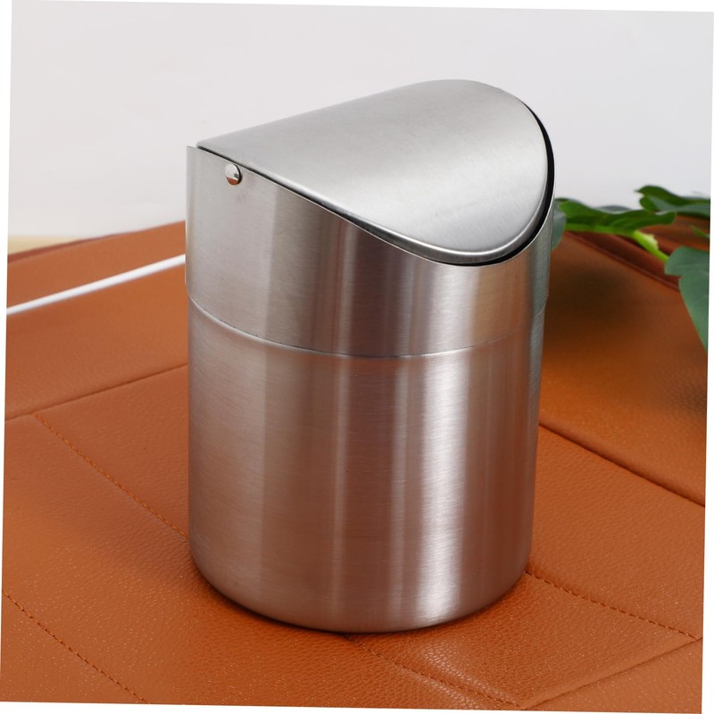 Levemolo Garbage Can for Car Mini Trash Bin Stainless Steel