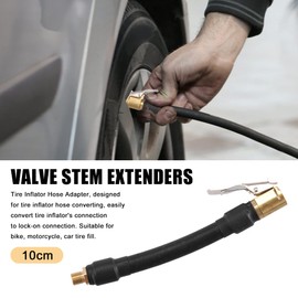 X AUTOHAUX 10cm 4" Tire Valve Stem Extension Inflator Extension Hose for Car