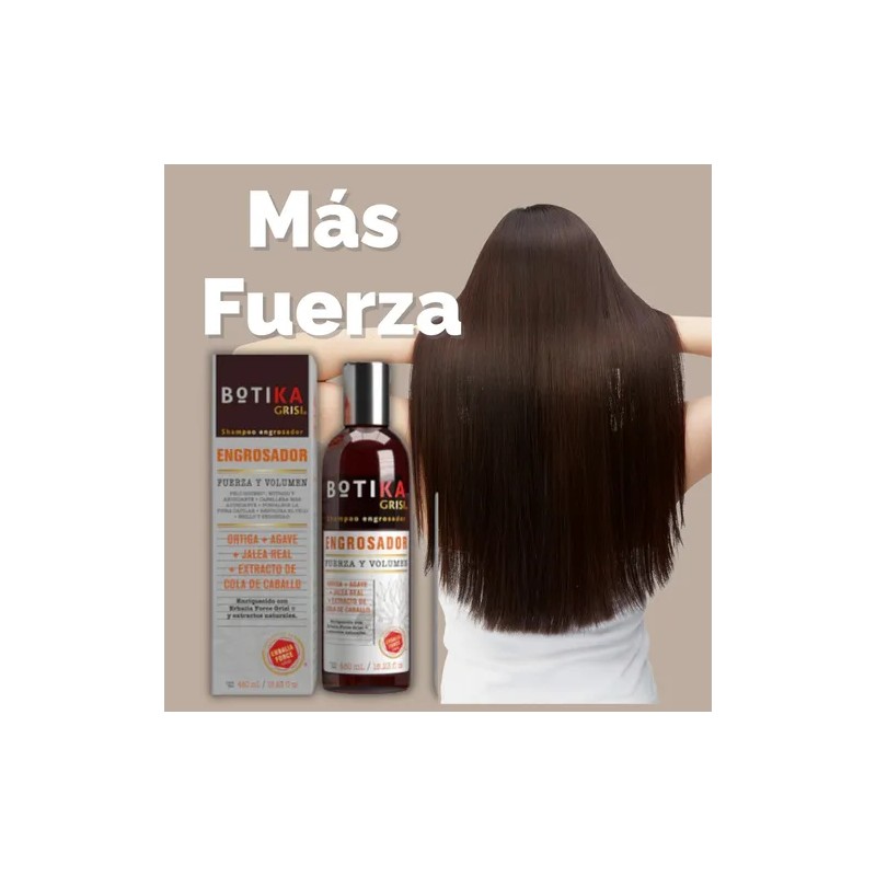 Shampoo Engrosador 480ml Sérum 125ml Kit Botika