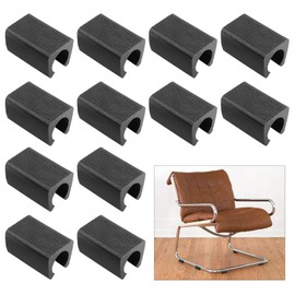 Qjaiune 40PCS Furniture Feet Protectors - 14mm Non-Slip Plastic Cap Leg Tips, Oblong Chair Leg Caps, Patio Chair Feet Covers (Black)
