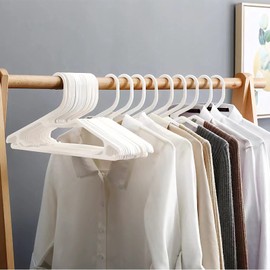 easylife-jp 20-piece Hangers, Prevents Cracking, Laundry Hangers, Plastic Clothes Hangers, Clothes Hangers, Stylish, Storage, Clothes Hangers (White)