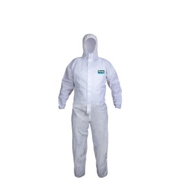keep Type 5/6, 50 gram, Breathable SMS Disposable Overalls for Men, Women | Chemical Protection Coveralls Hazmat Suit | Industrial Safety Overalls Mens Workwear (White, M)