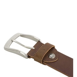 LINDENMANN Men's Leather Belt, Genuine Full Leather Belt, Buffalo Leather, 40 mm, Cognac, brown