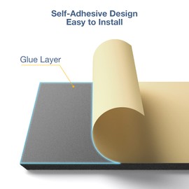 22 Pack Self-Adhesive Acoustic Panels, 12" X 12" X 0.4" High-Density Sound Proof Foam Panels for Walls, Soundproof Wall Panels for Home & Office (Black)