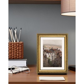 VIYYIEA Gold Framed Canvas Wall Art, European Towns Landscapes Art, Living Room Hallway Bedroom Library Rustic Retro Neutral Decor, Vintage Antique Country Town Picture Paintings,11x14 Inch