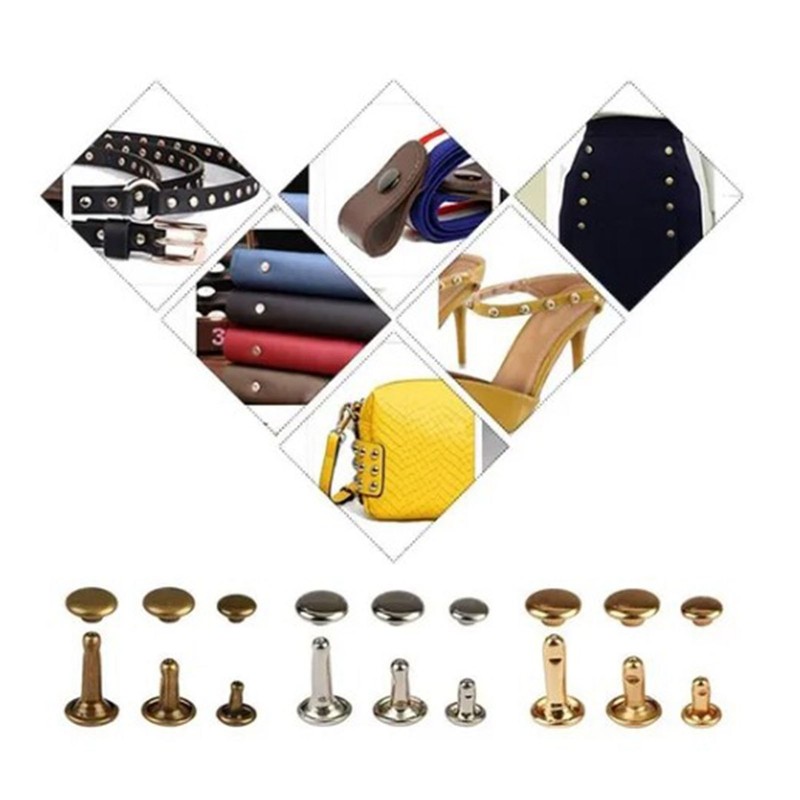Double Sided Rivet Set Metal Studs Binding Studs Screws Assortment