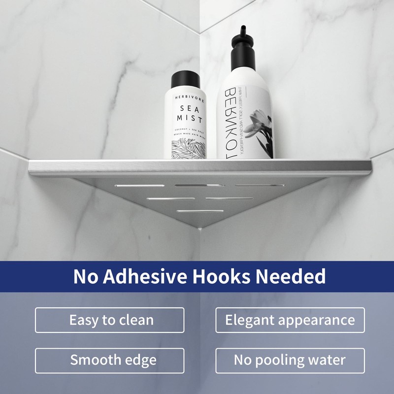 8'' Corner Shower Shelf 2PCS, 304 Stainless Steel Recessed Bathroom