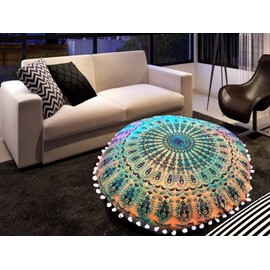 My Dream Carts 22 Inch Floor Pillow “Cover Only” Cushion Covers Pillowcases Tie Dye Mandala Throw Pillows Boho Home Dorms Decor Play Children Pouf Seating Seat (22” Pillow Cover Only, Without Filler)