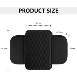 Usinynia Upgraded Car Center Console Cover for Most Vehicles,Microfiber Leather Universal Car Armrest Cover Cushion with 2 Side Pockets Interior Accessories Prevent Scratching (Black)