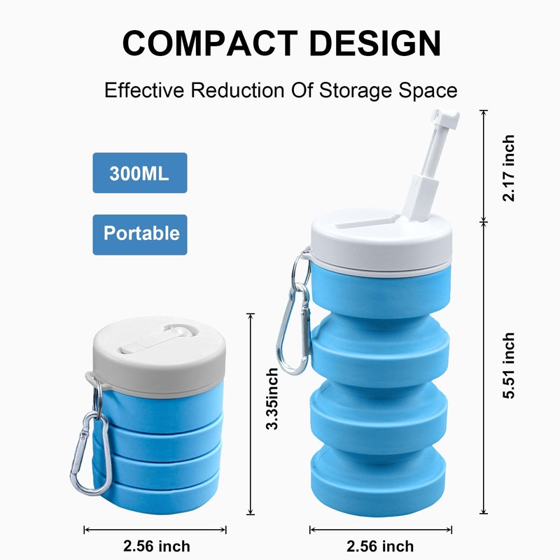 Collapsible Peri Bottle Small Portable Bidet Sprayer, 300ml Travel Size