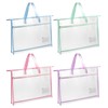 4 Pcs A4 Portable Project Bags for Quilting, Clear Mesh
