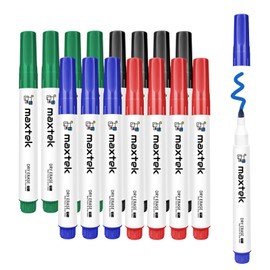 maxtek Whiteboard Markers Bullet Tip, 16 Count Assorted 4 Colors Dry Wipe Pens for Whiteboard Flip Chart, 2mm Lines Low Odor Whiteboard Pens, White Board Markers Erasable for School Office Home