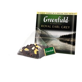Greenfield Royal Earl Grey Pyramid Collection 20 Pyramids In Special Foil Sachets Black Tea Finely Selected Speciality Tea