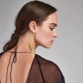 OIIKI 30PCS DIY Ear Cuffs Earrings for Women, Non Piercing Ear Wraps Earrings, Clip on Ear Cuff Earrings, 7 Holes for Jewelry, DIY Jewelry Making Accessories for Earrings -Gold