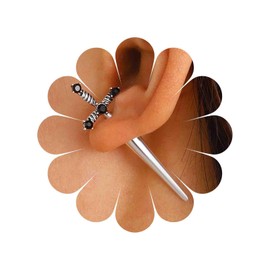 TseenYi Dagger Sword Earrings Gothic Crystal Dagger Earrings Black CZ Cross Jacket Earrings Rhinestone Long Silver Dagger Cross Earrings Crucifix Earrings Statement Jewelry for Women and Girls